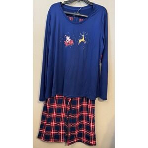 Jammies ForYour Families Pajama Set Women XL LongSleeve Top Plaid Pants Xmas NEW